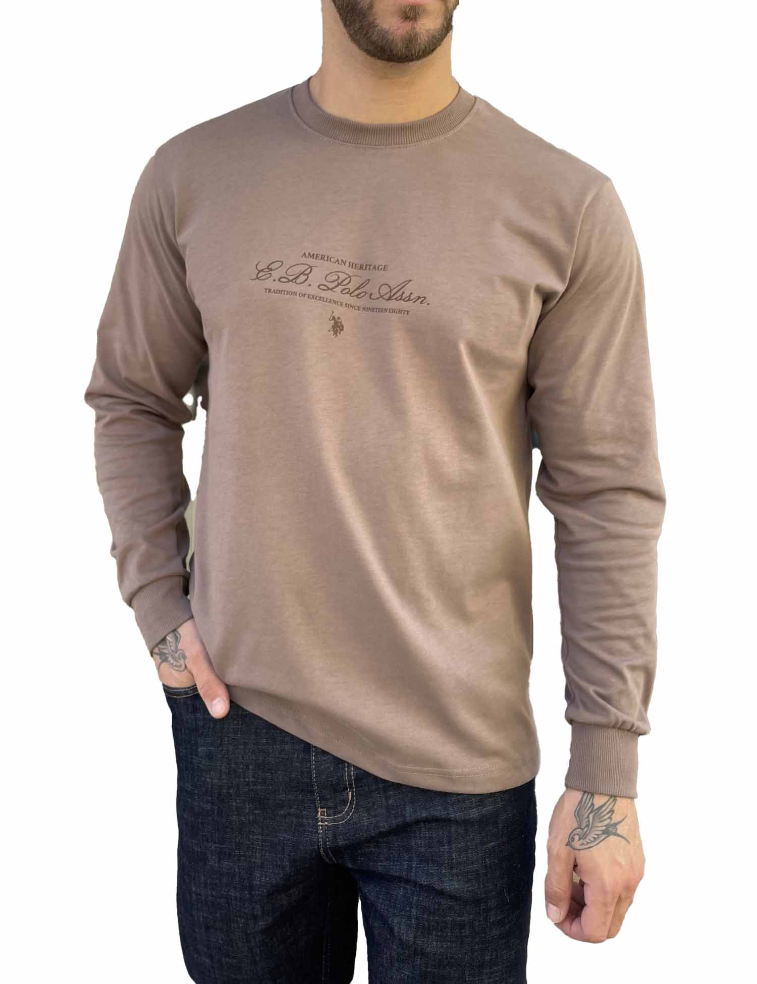 Everbest ανδρική πούρο μακρυμάνικη μπλούζα με τύπωμα Plus Size 2610180P φωτογραφία